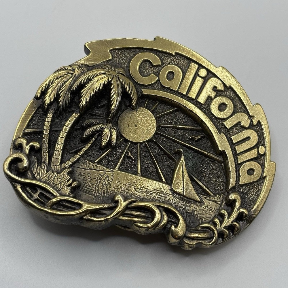 Vtg 1981 California State Belt Buckle 148 Ltd Ed EUC Beach Surf Retro Festival